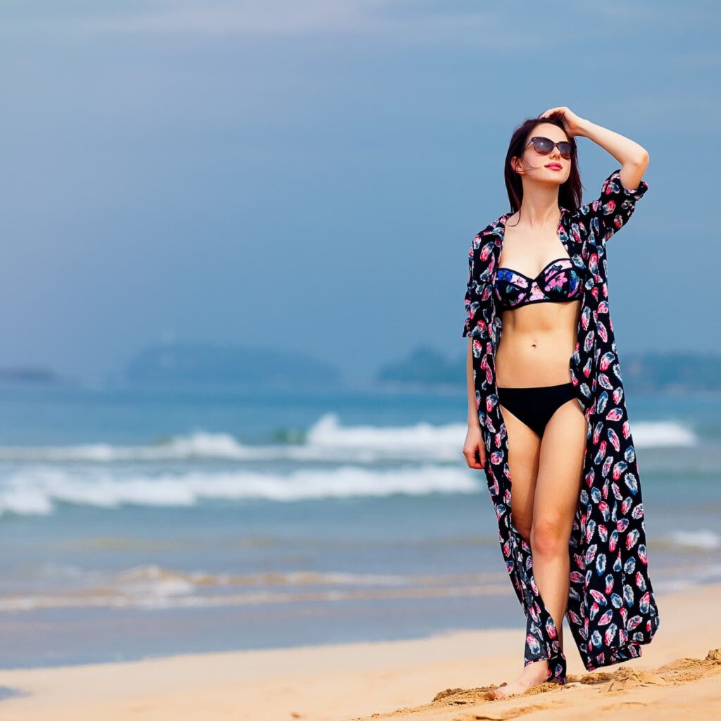 poses para fotos mujer en la playa